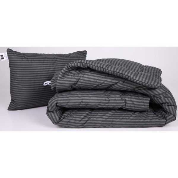 Фото - Одеяло летнее полуторное MirSon антиаллергенное №151 Сolor Fun Line 17-0611 Stripe Black Tencel 140х205 нав. 2 шт. (2200010854169)
