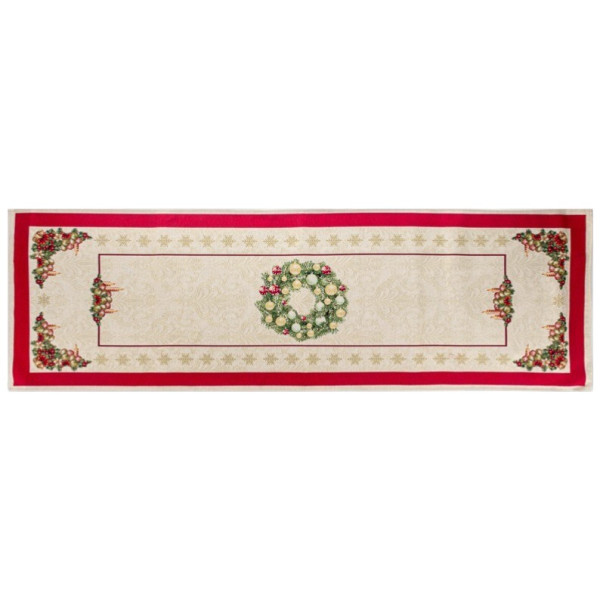 Фото - Скатертина раннер Lefard гобеленовий новорічний з люрексом Corona natale 47x140 см (716-155) Фото - Скатертина раннер Lefard гобеленовий новорічний з люрексом Corona natale 47x140 см (716-155)
