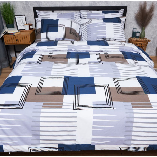 Фото - Комплект постільної білизни Moon&Star Бязь Gold Люкс Bold Lines 175х210 нав. 4х70х70 (MS-820006029)