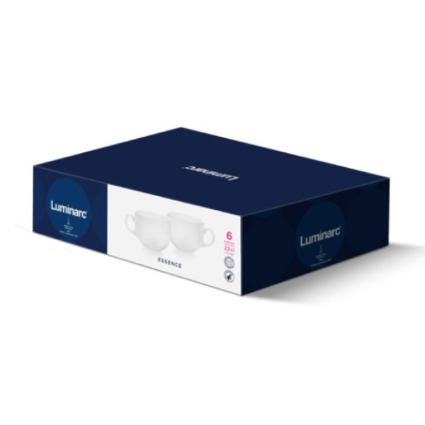 Фото - Набір чашок Luminarc ESSENCE WHITE 6х220 мл (X1896)