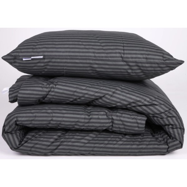 Фото - Одеяло летнее полуторное MirSon антиаллергенное №151 Сolor Fun Line 17-0611 Stripe Black Tencel 140х205 нав. 2 шт. (2200010854169)