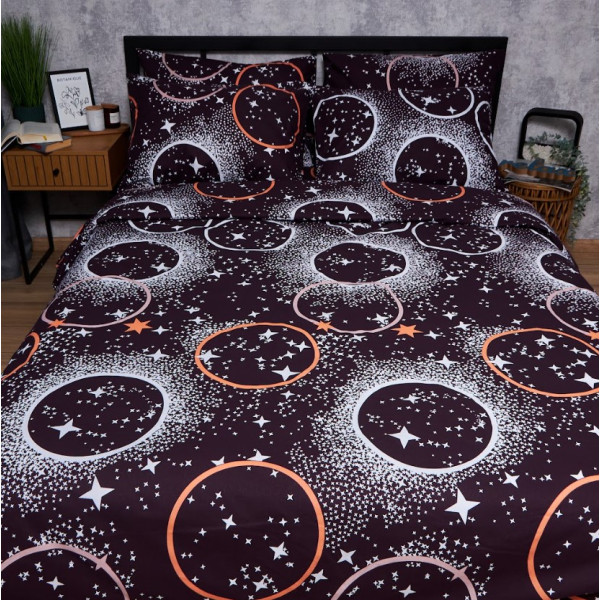 Фото - Комплект постільної білизни Moon&Star Бязь Gold Люкс Cosmic Vibes 200х220 нав. 2х70х70 (MS-820006202)