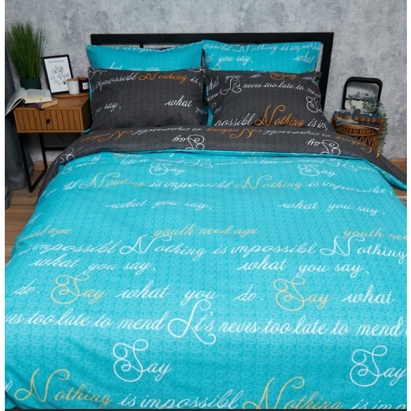 Фото - Комплект постільної білизни Moon&Star Бязь Gold Люкс Poetic Night 175х210 нав. 4х70х70 (MS-820006659)