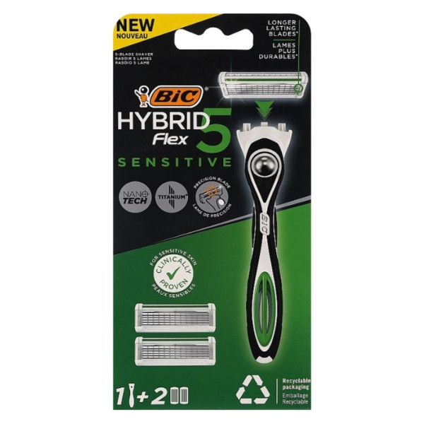 Фото - Станок чоловічий BIC Hybrid 5 Flex Sensitive 2 шт. (3086123760448)