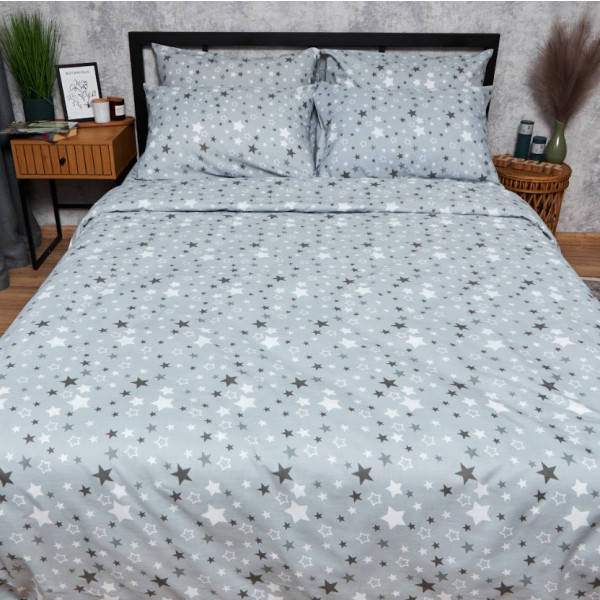 Фото - Комплект постільної білизни Moon&Star Бязь Gold Люкс Silver Star 175х210 нав. 2х70х70 (MS-820006832)