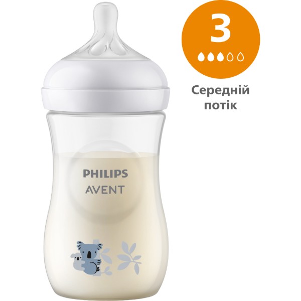 Фото - Пляшка для годування Philips AVENT Natural природний потік 260 мл, 1 шт. Коала (SCY903/67)