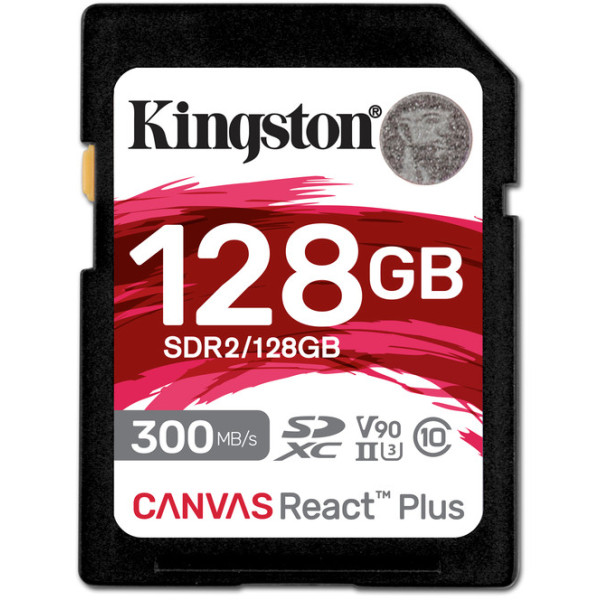 Фото - Карта пам'яті Kingston 128GB Canvas React Plus SDXC UHS-II  300R/260W U3 (SDR2/128GB)
