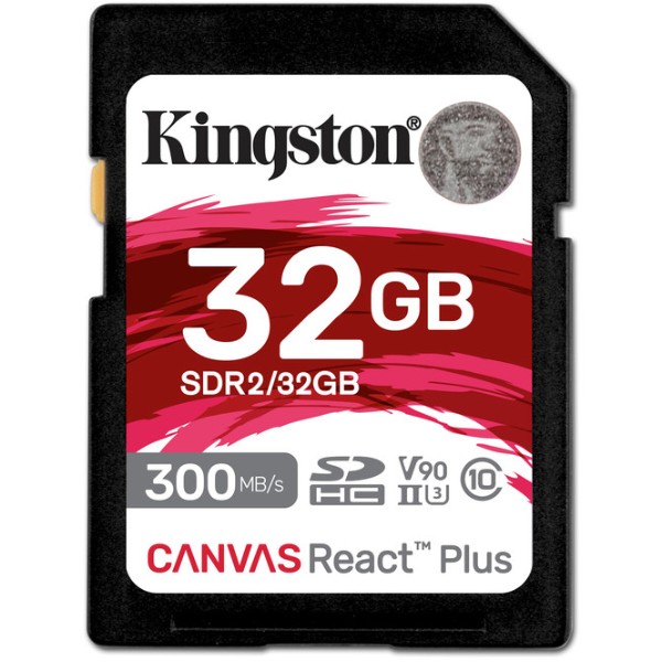 Фото - Карта памяти Kingston 32GB Canvas React Plus SDHC UHS-II 3 00R/260W U3 V90 (SDR2/32GB)