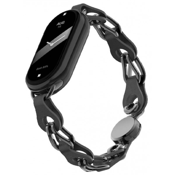 Фото - Ремінець для фітнес-браслету Armorstandart Chain Wristband for Xiaomi Mi Band 8 Black (ARM69921)