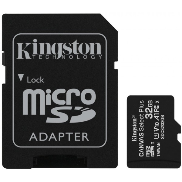Фото - Карта пам'яті Kingston microSDHC 32GB Canvas Select Plus 100R A1 C10 (SDCS2/32GB-2P1A) Фото - Карта пам'яті Kingston microSDHC 32GB Canvas Select Plus 100R A1 C10 (SDCS2/32GB-2P1A)
