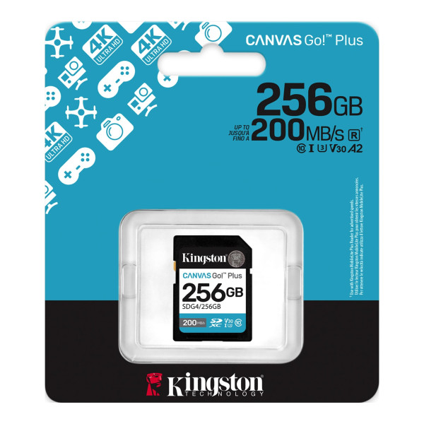 Фото - Уцінка - Карта пам'яті Kingston SDXC 256GB Canvas Go! Plus G4 Class 10 UHS-I U3 V30 (SDG4/256GB)