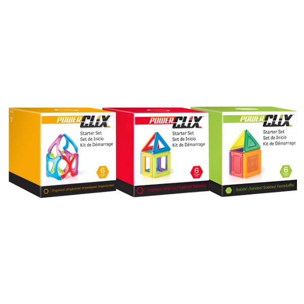 Фото - Магнитный конструктор Guidecraft PowerClix Solids Базовый набор, 6 деталей (G9481)