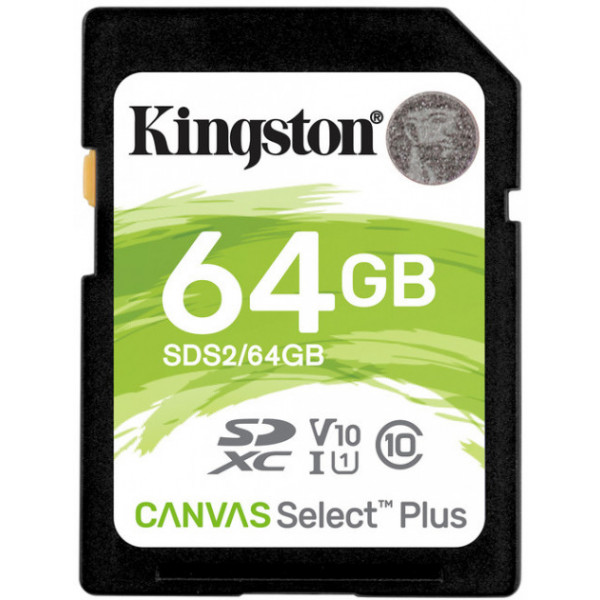 Фото - Карта пам'яті Kingston SDXC 64GB Canvas Select Plus 100R C10 UHS-I U1 (SDS2/64GB)
