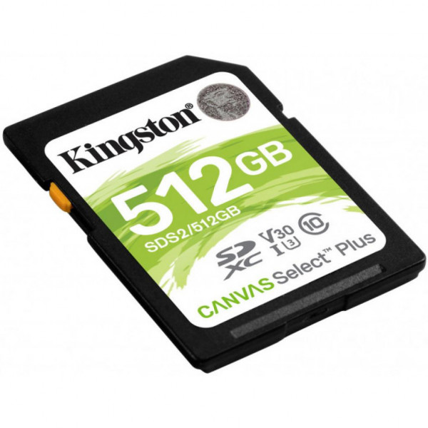 Фото - Карта памяти Kingston SDXC 512GB Class 10 UHS-I U3 Canvas Select Plus (SDS2/512GB)