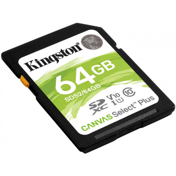 Фото - Карта пам'яті Kingston SDXC 64GB Canvas Select Plus 100R C10 UHS-I U1 (SDS2/64GB)