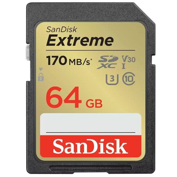 Фото - Карта пам'яті SanDisk SD 64GB C10 UHS-I U3 Extreme V30 (SDSDXV2-064G-GNCIN)