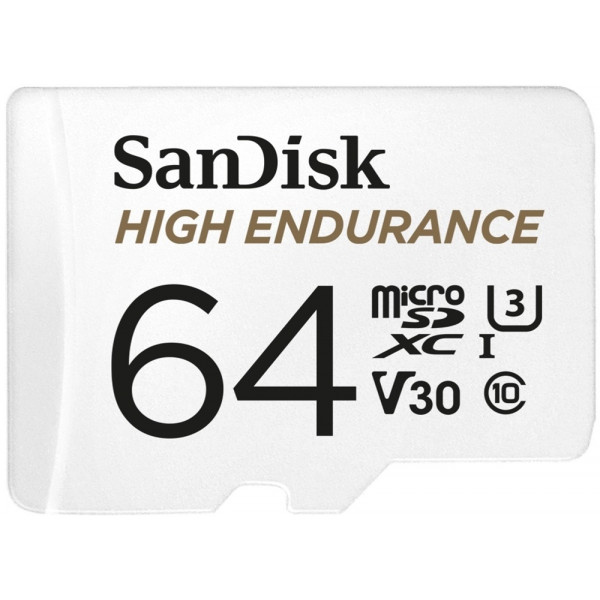 Фото - Карта пам'яті SanDisk microSDHC 64GB C10 UHS-I U3 V30 High Endurance (SDSQQNR-064G-GN6IA)