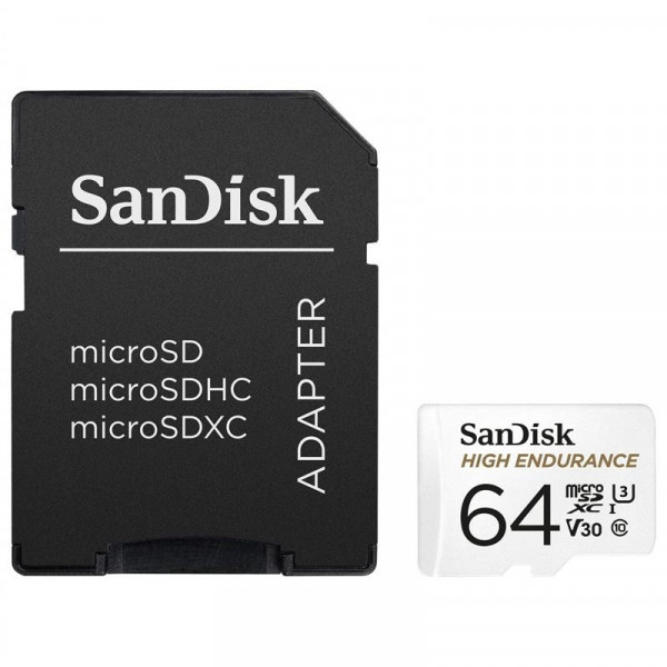 Фото - Карта пам'яті SanDisk microSDHC 64GB C10 UHS-I U3 V30 High Endurance (SDSQQNR-064G-GN6IA)