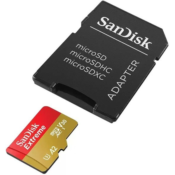 Фото - Карта пам'яті SanDisk microSD 128GB C10 UHS-I U3 R190/W90MB/s Extreme V30+SD (SDSQXAA-128G-GN6MA)