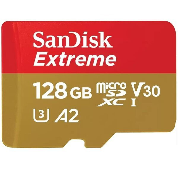 Фото - Карта пам'яті SanDisk microSD 128GB C10 UHS-I U3 R190/W90MB/s Extreme V30+SD (SDSQXAA-128G-GN6MA) Фото - Карта пам'яті SanDisk microSD 128GB C10 UHS-I U3 R190/W90MB/s Extreme V30+SD (SDSQXAA-128G-GN6MA)