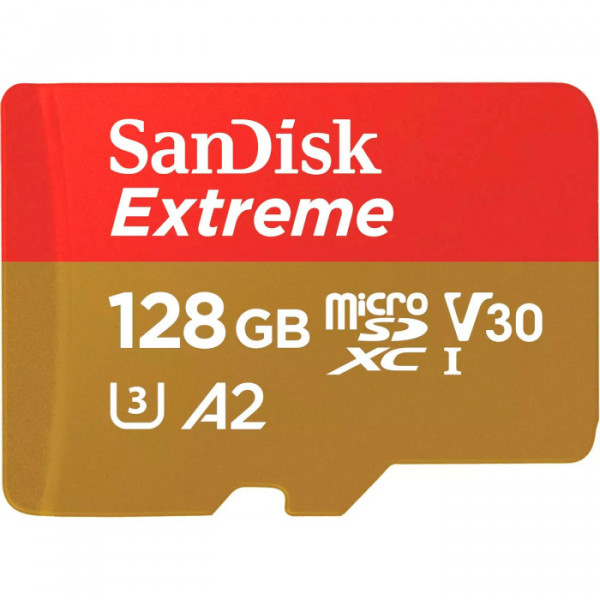 Фото - Карта пам'яті SanDisk Extreme microSDXC 128GB + SD Adapter + 1 year Rescue Pro Deluxe(SDSQXAA-128G-GN6AA)