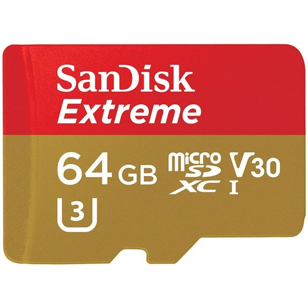Фото - Карта пам'яті SanDisk microSD 64GB C10 UHS-I U3 R170/W130MB/s Extreme V30+SD (SDSQXAH-064G-GN6MA)