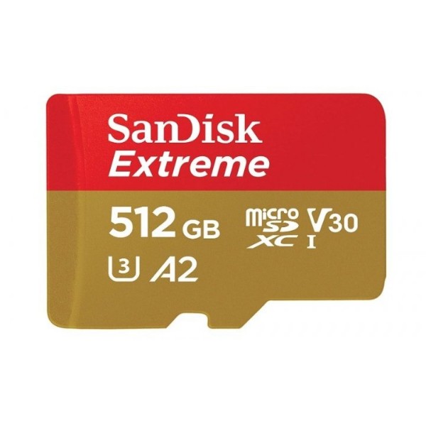 Фото - Карта пам'яті SanDisk microSD 512GB C10 UHS-I U3 R190/W130MB/s Extreme V30+SD (SDSQXAV-512G-GN6MA)