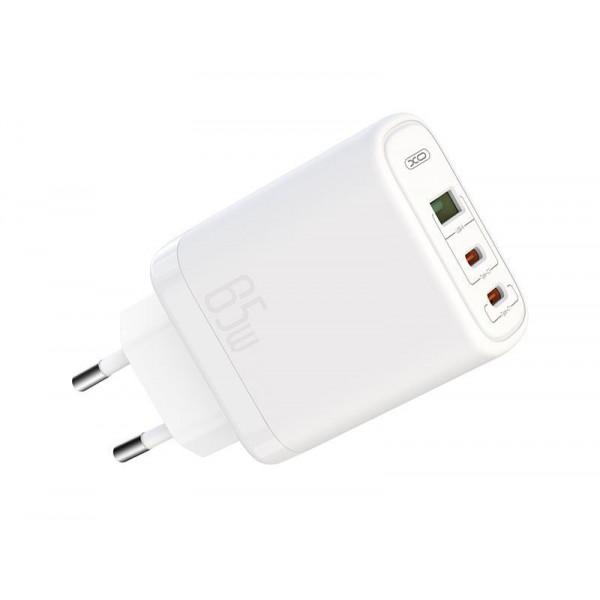 Фото - Мережевий зарядний пристрій XO 45W/1 USB + 2 USB-C 65W White (СE04-WH)