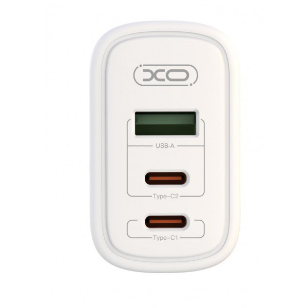 Фото - Мережевий зарядний пристрій XO 45W/1 USB + 2 USB-C 65W White (СE04-WH)