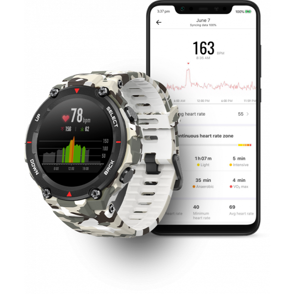 Фото - Смарт-часы Amazfit T-Rex Camo Green