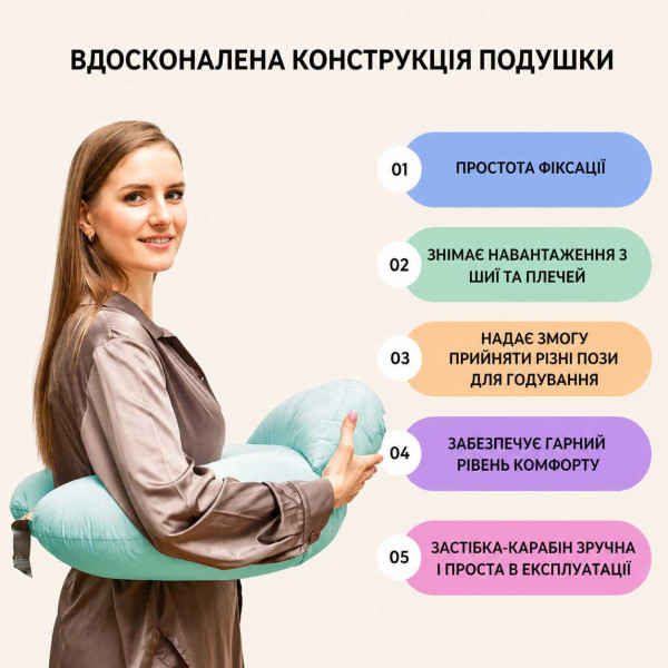 Фото - Подушка для кормления SEI DESIGN 60х70х16 см с карабином (8-35409*004)