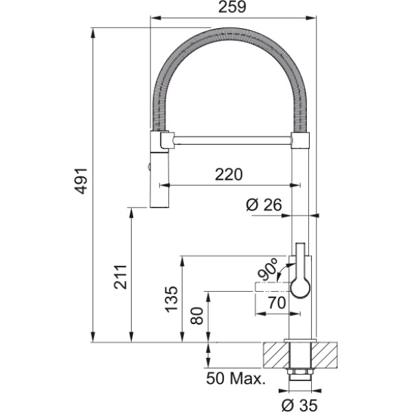 Фото - Кухонний змішувач Franke Maris Slim SemiPro (115.0728.395)