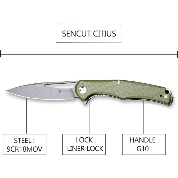 Фото - Ніж туристичний Sencut SA01A