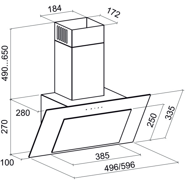 Фото - Витяжка декоративна ELEYUS SENSA 1000 LED 60 WH