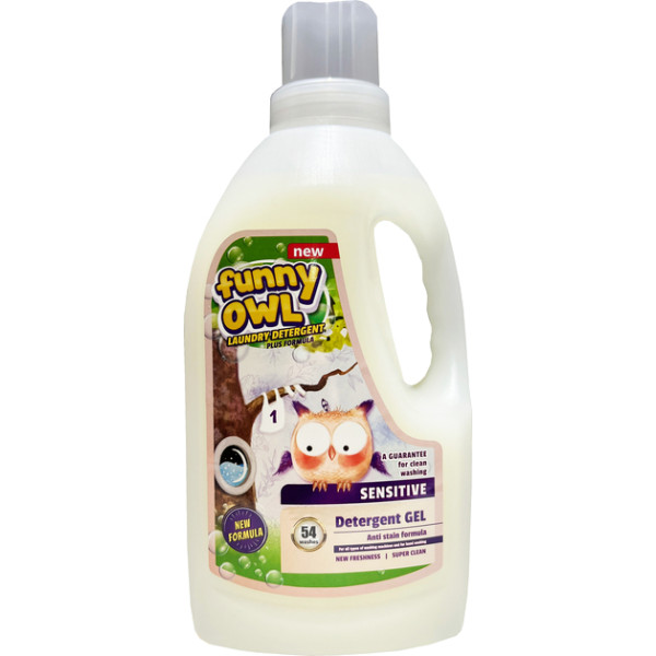 Фото - Гель для прання Funny Owl для дитячого одягу Sensitive 1,62 л (5903855500969) Фото - Гель для прання Funny Owl для дитячого одягу Sensitive 1,62 л (5903855500969)