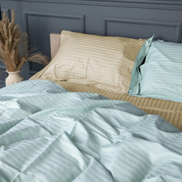 Фото - Комплект постельного белья детский MirSon Satin Stripe 30-0013 + 30-0002 Sensuous 110х140 (2200005246979)