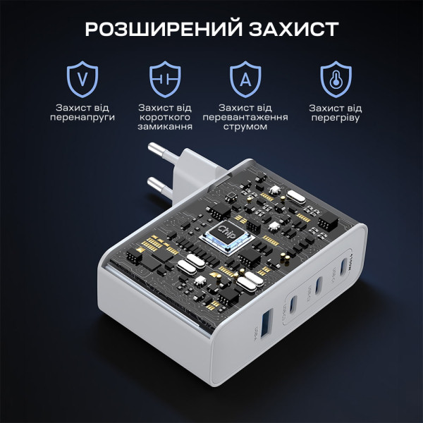 Фото - Сетевое зарядное устройство Choetech PD100W 4 Ports (PD9002)