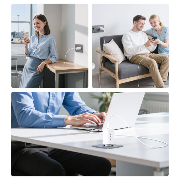 Фото - Сетевое зарядное устройство Choetech PD65W 3 Ports (PD9006)