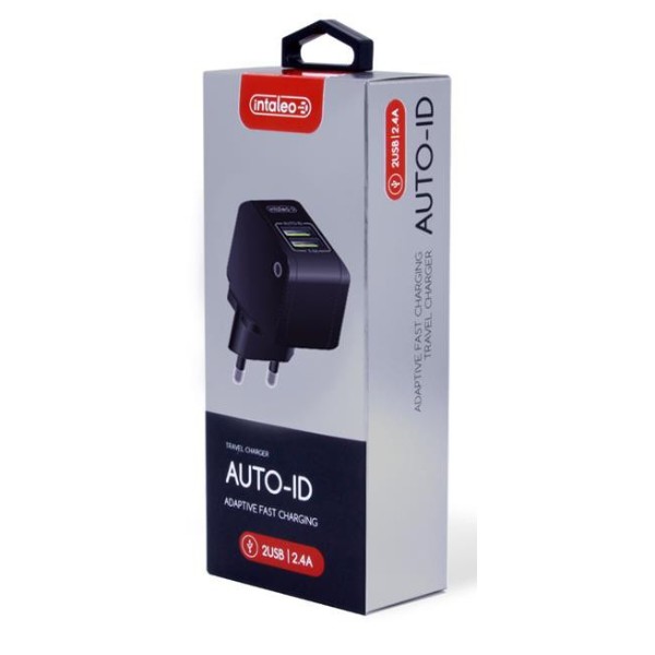 Фото - Мережевий зарядний пристрій Intaleo TCA242 (2USB, 2.4A) Black (1283126491733)