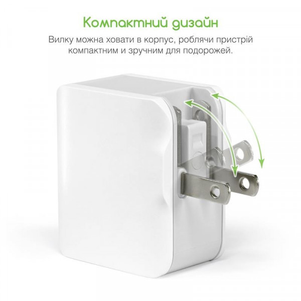 Фото - Мережевий зарядний пристрій Intaleo TCA242 (2USB 2.4A) White (1283126477492)