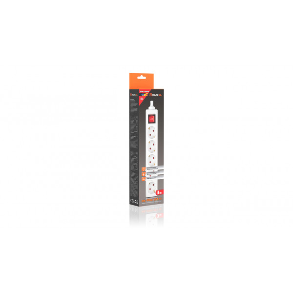Фото - Уцінка - Мережевий фільтр REAL-EL RS-Protect M, 5m, білий