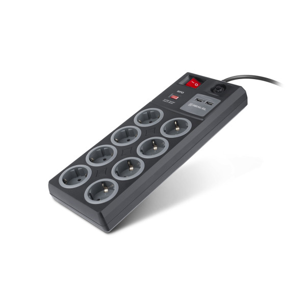 Фото - Мережевий фільтр REAL-EL RS-8F CHARGE (8 роз, 2 USB, 3 м) 16А