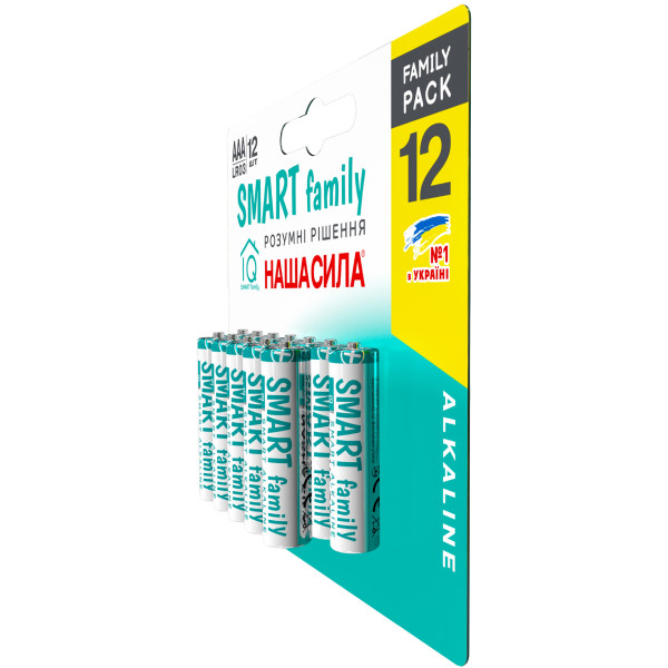 Фото - Батарейка тип AAA Наша Сила SMART AAA (LR03) 12 на блістері (6922363163557)