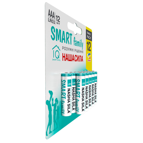 Фото - Батарейка тип AAA Наша Сила SMART AAA (LR03) 12 на блістері (6922363163557)
