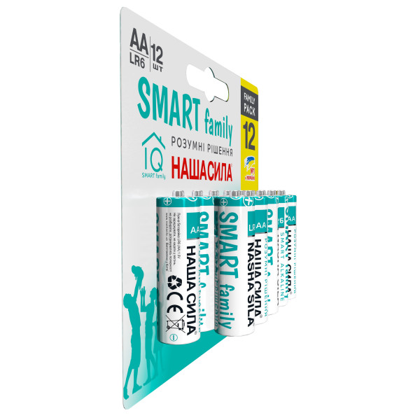 Фото - Батарейка тип AA Наша Сила SMART AA (LR6) 12 на блістері (6922363163540)