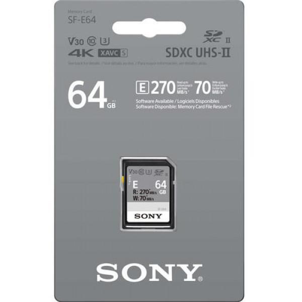 Фото - Карта пам'яті Sony SDXC 64GB C10 UHS-II U3 V60 (SFE64.AE)