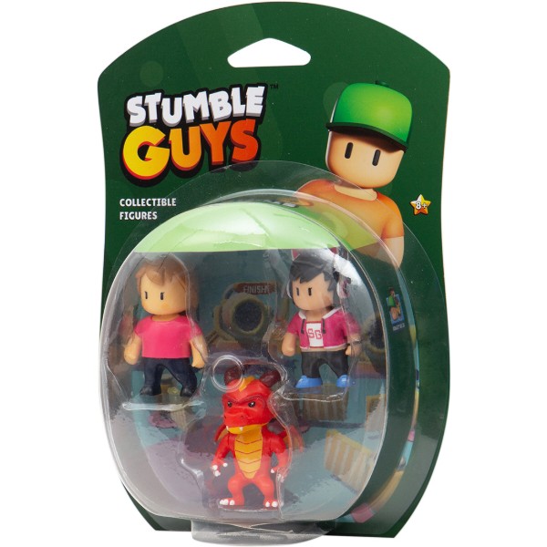 Фото - Колекційна фігурка STUMBLE GUYS ОПЕРАТОР ДЖИНА, ДРАКОН ІНФЕРНО, МІС СТАМБЛ 3 фігурки (SG2020-3)