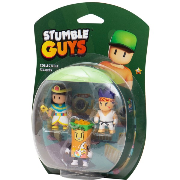 Фото - Коллекционная фигурка STUMBLE GUYS СЭНСЭЙ ФАЕРФИСТ, КЛЕОПАТРА, КИЛЛЕР 3 фигурки (SG2020-4)