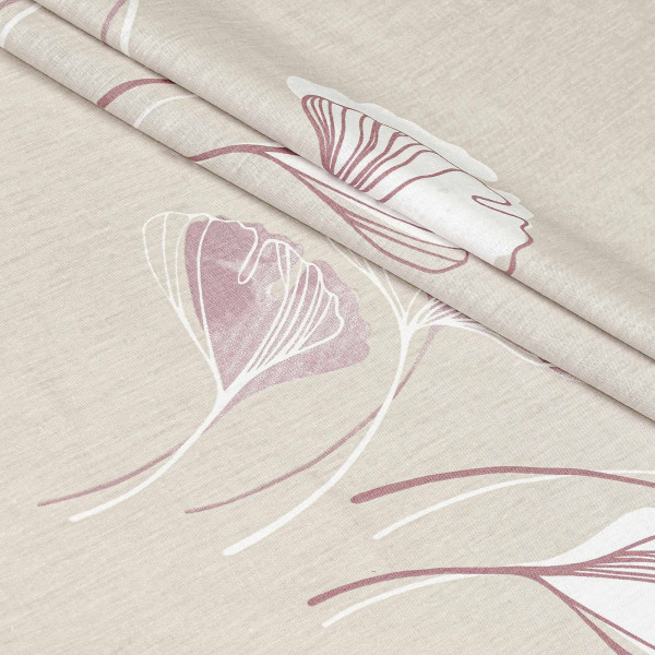 Фото - Комплект постільної білизни Home Line ГІНКО БІЛОБА бязь 143х215 см Щ140 нав. 50х70 Бежево-ліловий (174458)