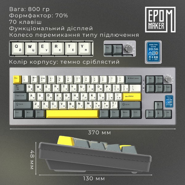 Фото - Клавиатура беспроводная игровая EPOMAKER Shadow-X Flamingo Switch Hot-Swap RGB Black (SHX-B-F)